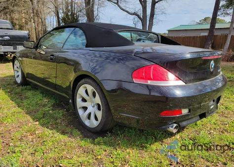 2005 BMW 645Ci из США, поврежденный, VIN WBAEK73445B261180